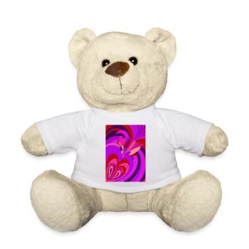 Psychedelic heart - Teddy Bear - white - Front