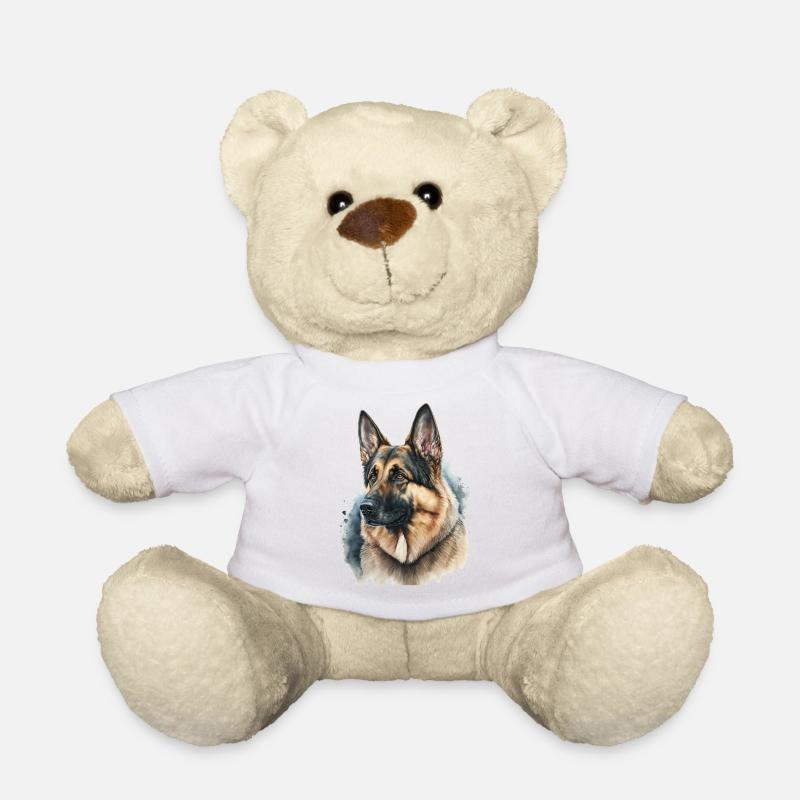 Deutscher Schäferhund Wasserfarben - Teddy - Weiß