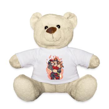 Rescuer Extinguishing work Fire Lifesaver Fire brigade - Teddy Bear - white - Front