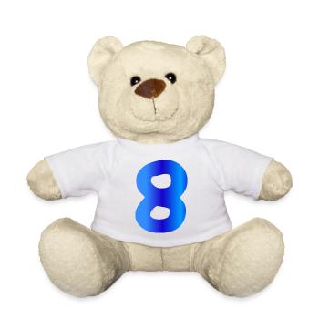 8 years birthday blue - Teddy Bear - white - Front