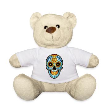 Skull Mexican Style, Día de Muertos - Teddy - Weiß - Vorne