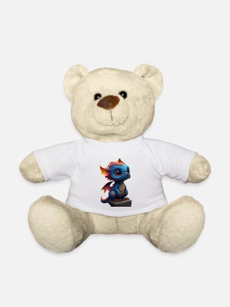 Little Cute Dragon 4 - Teddy Bear - white