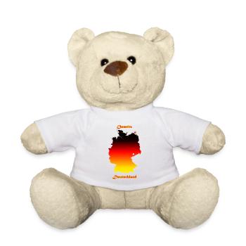 Deutschlandkarte mit der Stadt Chemnitz als Stern - Teddy - Weiß - Vorne