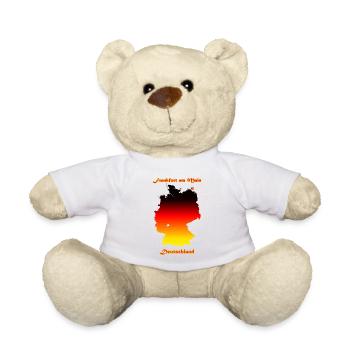 Deutschlandkarte mit der Stadt Frankfurt am Main - Teddy - Weiß - Vorne