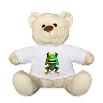 frog squatting free - Teddy Bear - white - Front