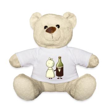 Braut heiratet eine Flasche BIer - Teddy - Weiß - Vorne