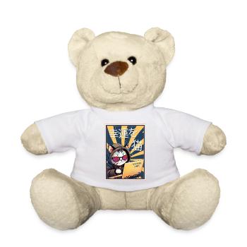 Naughty Neko Cat Hacker Purrfect Good Luck Japan - Teddy Bear - white - Front