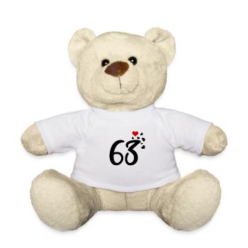 63. Geburtstag Jubiläum Herzen 63 - Teddy - Weiß - Vorne