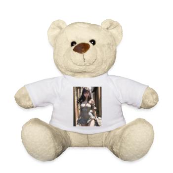 Woman in a alley, town,Generated AIw - Teddy Bear - white - Front