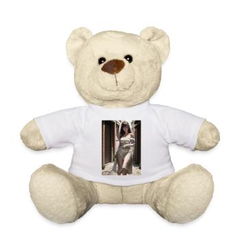 Woman in a alley, town,Generated AI - Teddy Bear - white - Front