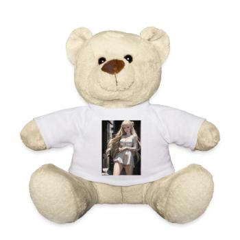 Woman in a alley, town,Generated AI - Teddy Bear - white - Front