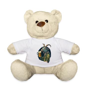 Funny buck with beer - Teddy Bear - white - Front
