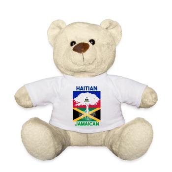 Haiti Haitian Jamaica Combination I Gift - Teddy Bear - white - Front