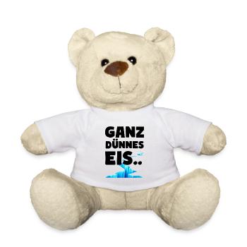 Ganz dünnes Eis Lustige Sprüche Dünnes Eis - Teddy - Weiß - Vorne