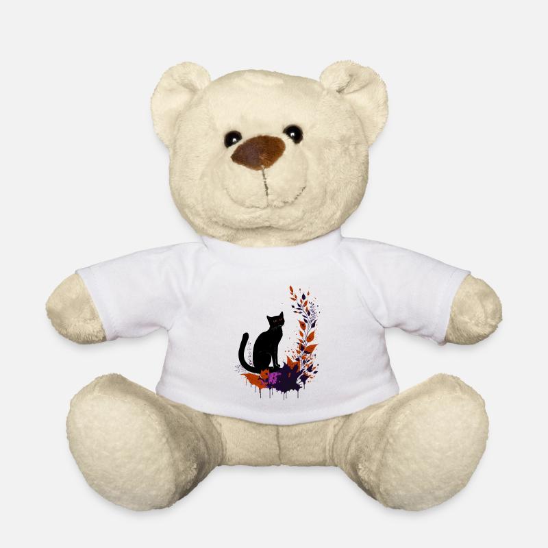 Chat noir - Nounours - blanc