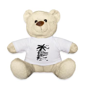 Beach palm tree at sunset - Teddy Bear - white - Front