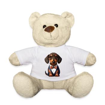Dachshund Hunde mit Anzug Hund Dackelwelpe - Teddy - Weiß - Vorne