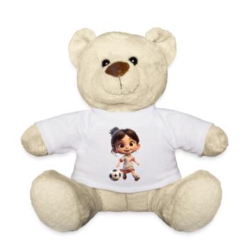 Fussballerin Mädchen - Teddy - Weiß - Vorne