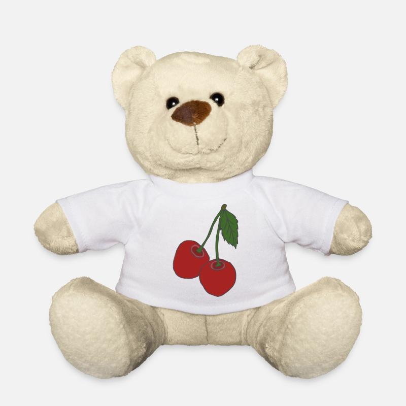 cherries - Teddy Bear - white