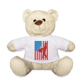 Drum USA Flag - Teddy Bear - white - Front
