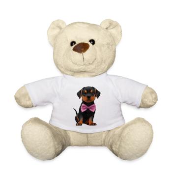 Rottweiler avec chien nœud papillon Rottweiler chiots - Nounours - blanc - Devant