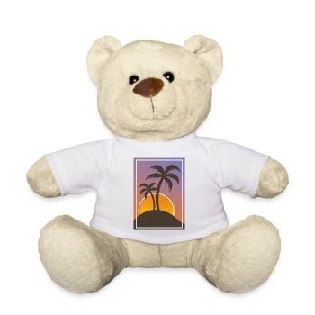 Palm trees in the sunset by the sea vacation trip - Teddy Bear - white - Front