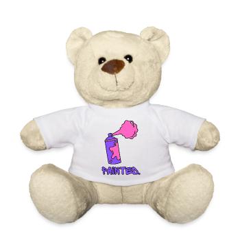 Painted - Purple/Pink - Teddy Bear - white - Front
