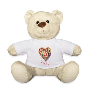 Ich liebe Pizza - Teddy - Weiß - Vorne