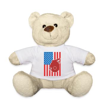 Imkerei US Flagge - Teddy - Weiß - Vorne