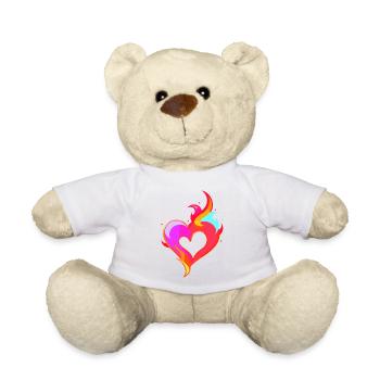 Feuer Herz - Teddy - Weiß - Vorne