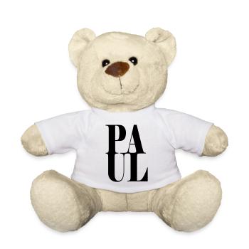 Paul Surname First name Modern font Word Art - Teddy Bear - white - Front