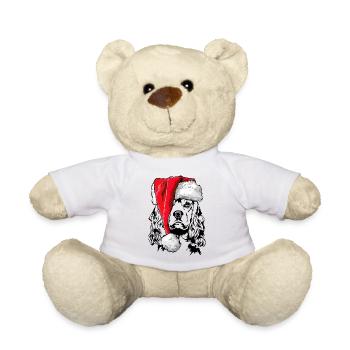 Père Noël American Cocker Spaniel Chiens de Noël - Nounours - blanc - Devant
