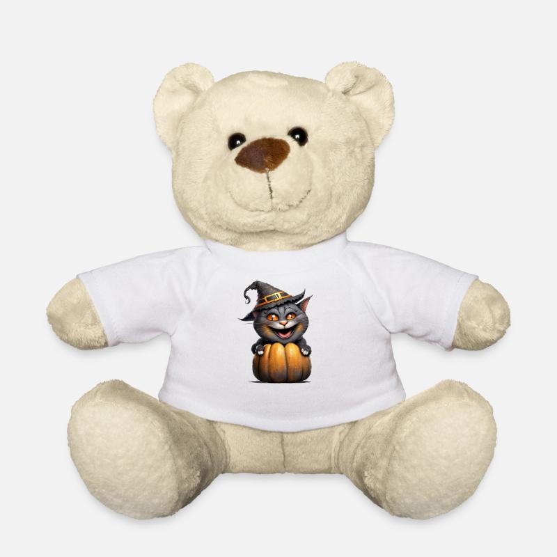 Halloween Cat - Teddy Bear - white
