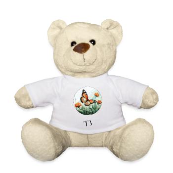 Design Schmetterlilngs dans la prairie fleurie - Nounours - blanc - Devant