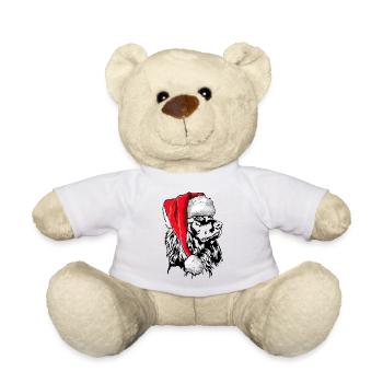 Santa Deutsch Langhaar Weihnachten Hunde Wilsigns - Teddy - Weiß - Vorne