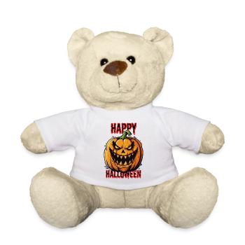 Gruseliger Halloween Kürbis mit bösem Grinsen - Teddy - Weiß - Vorne