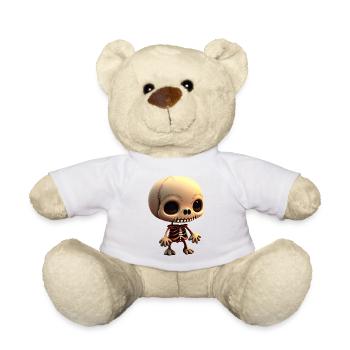 Happy Halloween cute skeleton scary funny spooky - Teddy Bear - white - Front