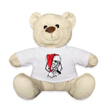 Santa Wirehaired Vizsla Christmas Dogs Wilsigns - Teddy Bear - white - Front