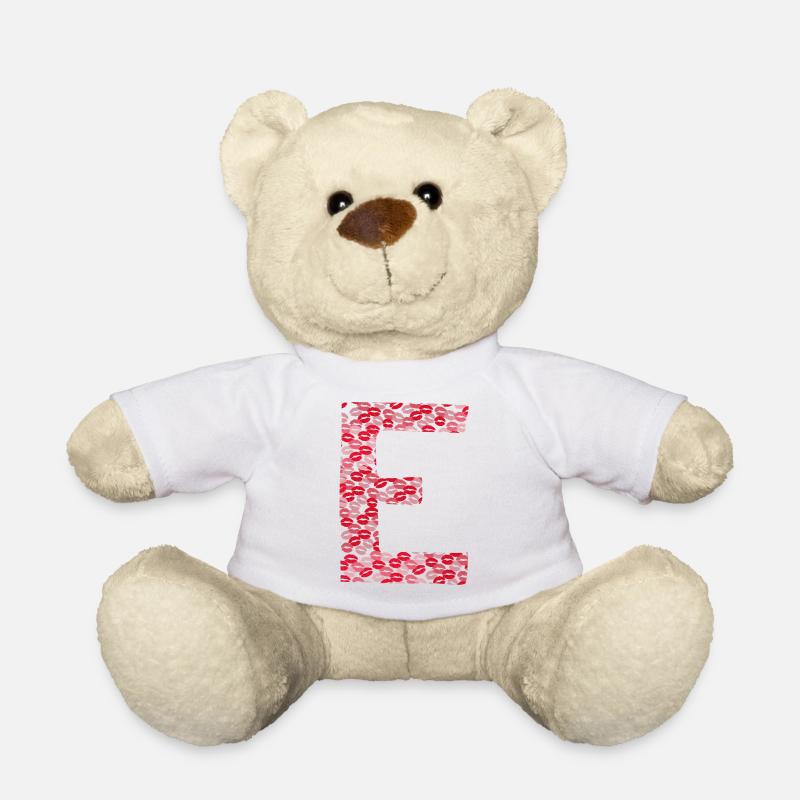 Buchstabe E - T-Shirt-Küsse - Teddy - Weiß