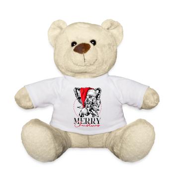 Père Noël chinois chien à crête joyeux Noël chiens - Nounours - blanc - Devant