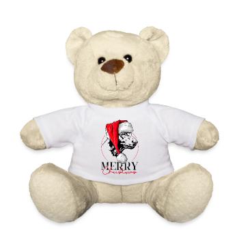 Santa Curly Coated Retriever Merry Christmas Hunde - Teddy - Weiß - Vorne