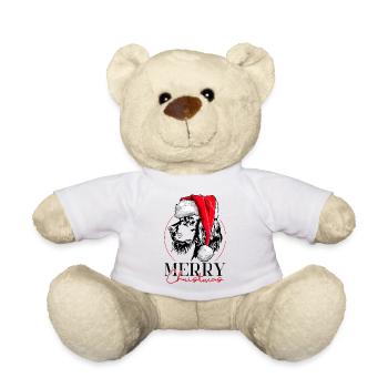 Santa Gordon Setter Merry Christmas Dog Wilsigns - Teddy Bear - white - Front