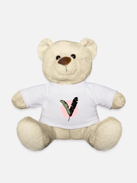 Banana leaf abstract midcentury modern - Teddy Bear - white
