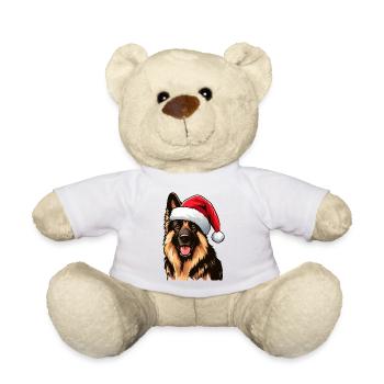 German Shepherd The Santa Claus - Teddy Bear - white - Front