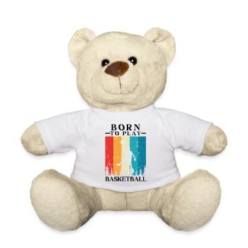 Retro Vintage Né pour jouer au basket-ball - Nounours - blanc - Devant