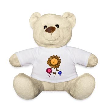 Jewel flowers - Teddy Bear - white - Front