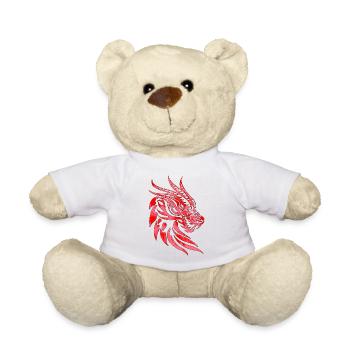 Fantaisie Tête De Dragon Anime Tatouage Reptile Mythique - Nounours - blanc - Devant