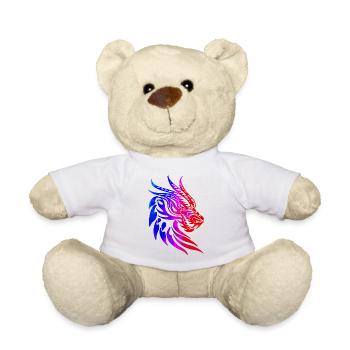 Fantaisie Tête De Dragon Anime Tatouage Reptile Mythique - Nounours - blanc - Devant