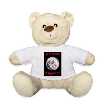 La vie est belle et magique. - Nounours - blanc - Devant
