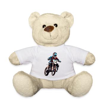 Biker / Motorrad Fahrer / Biker / Zweirad / Cross - Teddy - Weiß - Vorne